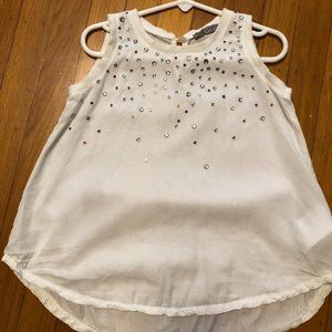 Girls sleeveless Italian shirt with rhinestones